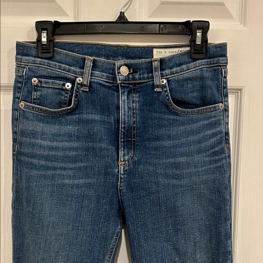 Rag & Bone Classic Indigo Jeans Raw Hem, 28